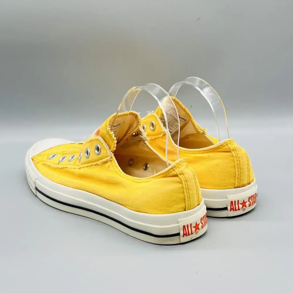 Converse Shoes Mens 8 Yellow Canvas All Star Slip On Casual Sneakers Comfort